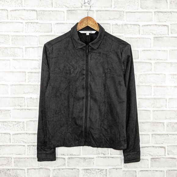 Carine Roitfeld x Uniqlo Women's Faux Suede Jacket in Black Size Large - Picture 5 of 7